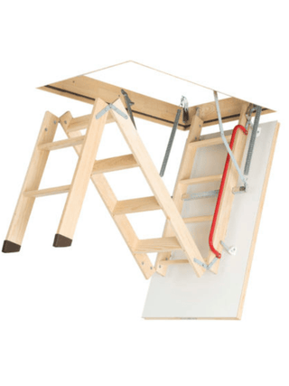 Folding Wooden Loft Ladder with Unfolding Support Mechanism