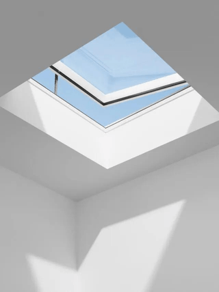 VELUX Electric Opening Curved Top Flat Roof Window 1000x1000mm