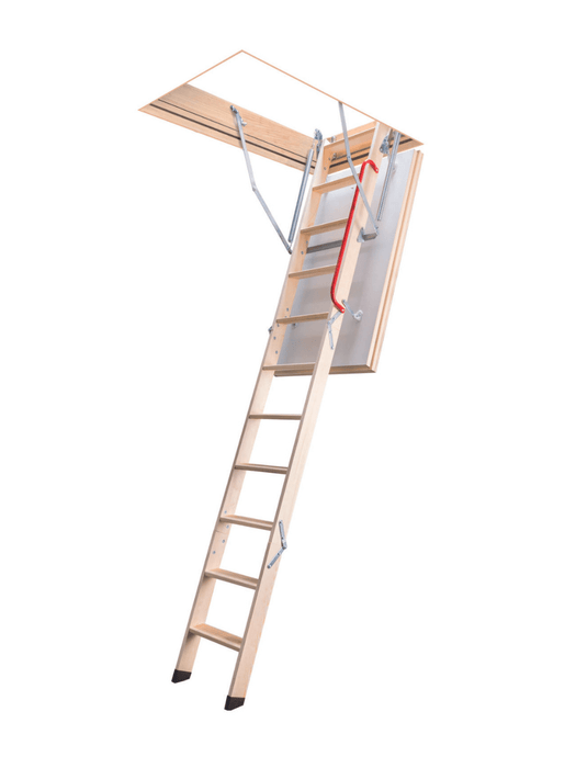 FAKRO Folding Wooden Loft Ladder With Unfolding Support Mechanism At   FAKRO LWLExtra CAMBRIDGE SKYLIGHTS 1 700x700 