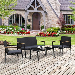 Aalijah Outdoor 4-Person Seating Set with Cushions